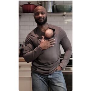 Lalabu Dad Short-Sleeve Shirt Gray Kangaroo Pouch Infant XL